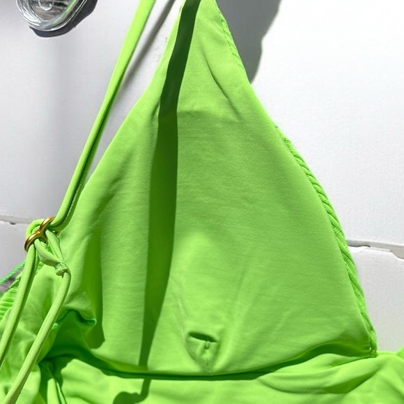 🌻L*Space Winnie Cucumber Green Pointelle Rib Bikini Top Size Large $114 Retail - Picture 6 of 10